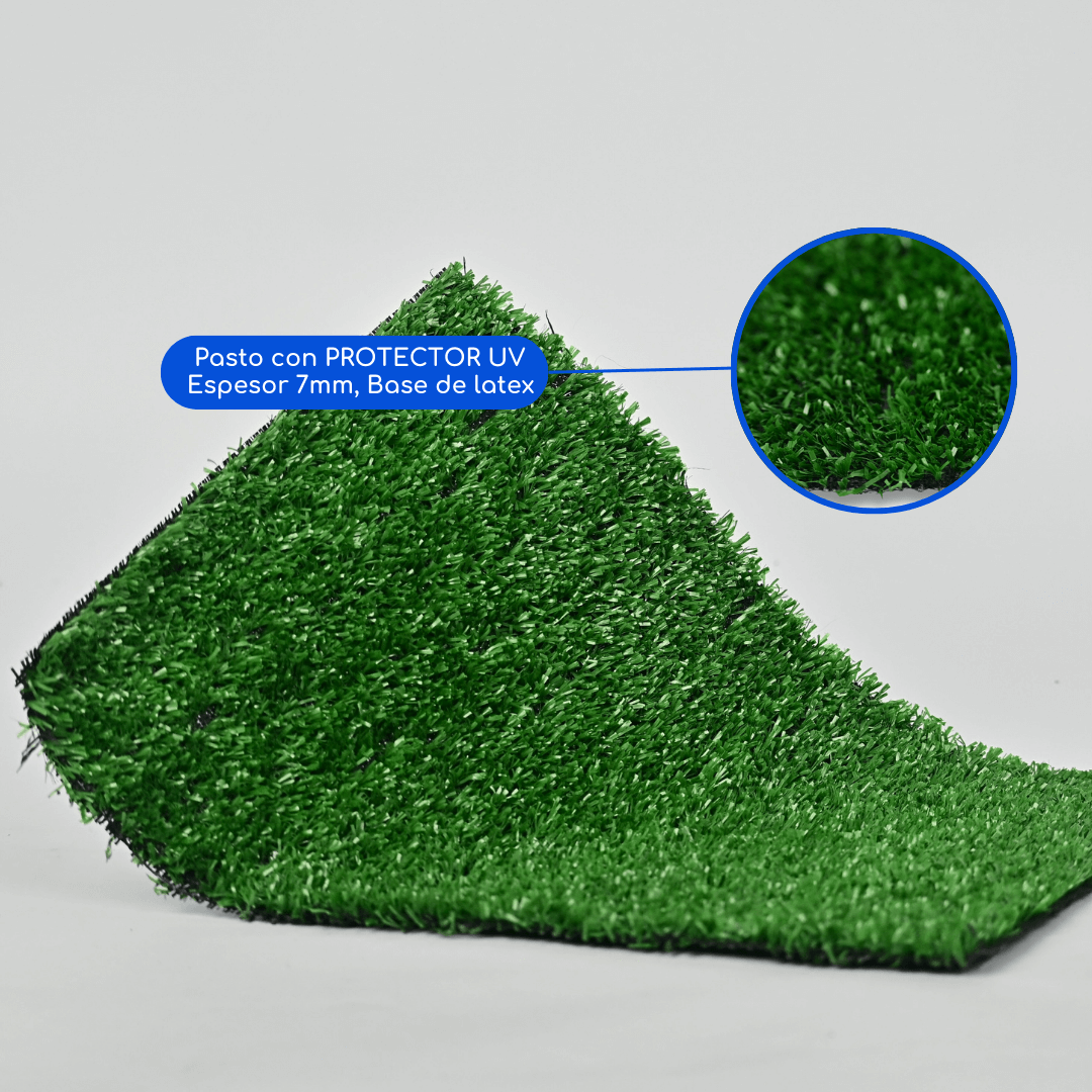 Pasto Sintético 7mm Rollo Realista Con Memoria