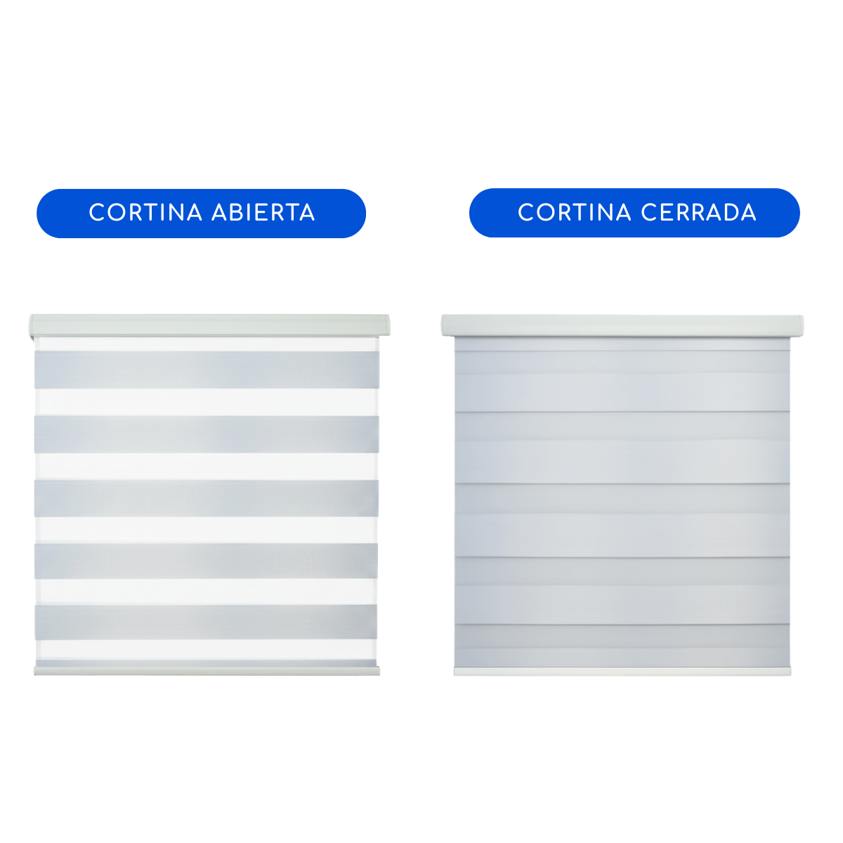 Cortina Roller Duo Blackout 100% Día y Noche Premium GRIS LISO