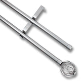 Barras De Cortina 19mm Extensibles Metálicas 120-210 Cm (PLATEADO)