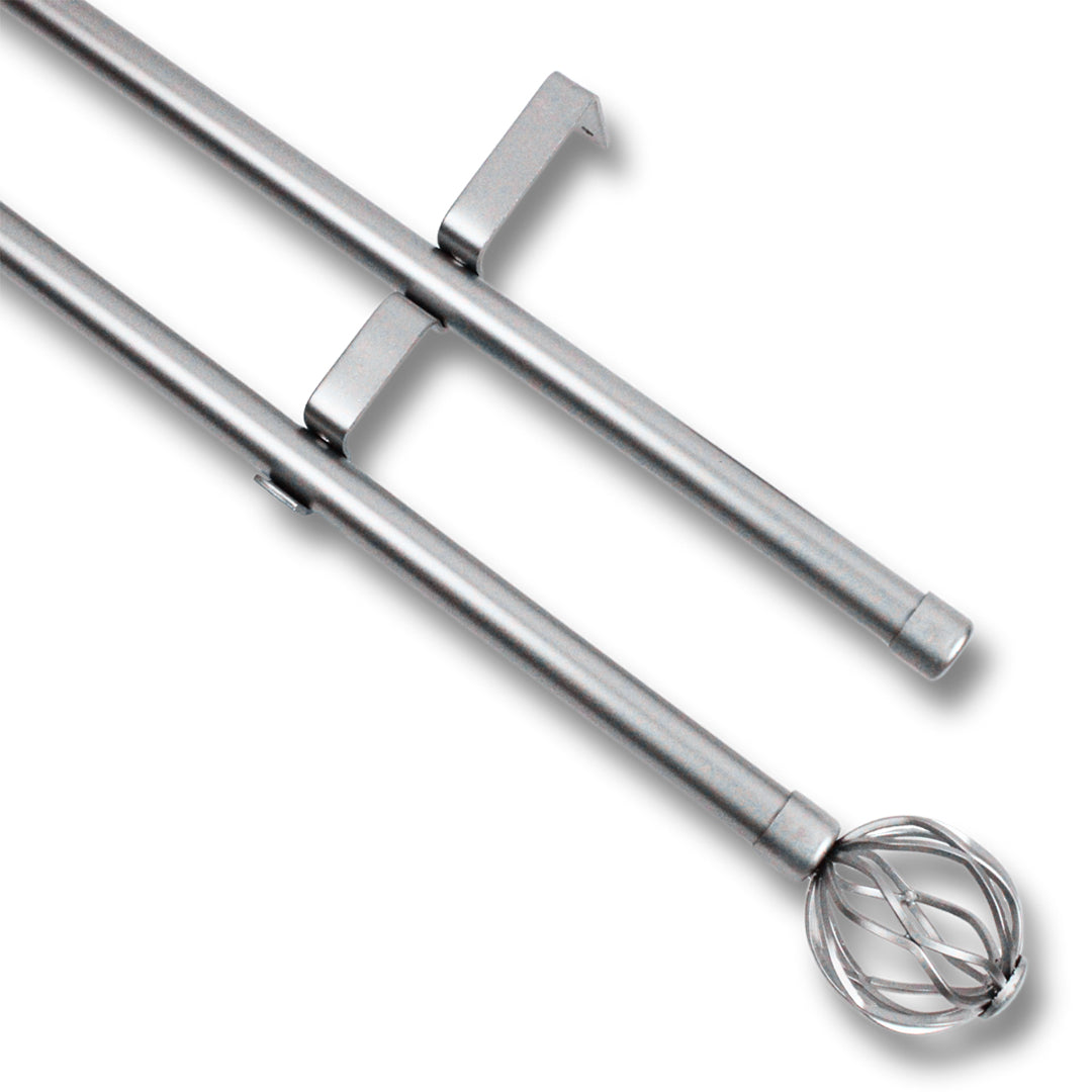 Barras De Cortina 19mm Extensibles Metálicas 120-210 Cm (PLATEADO)