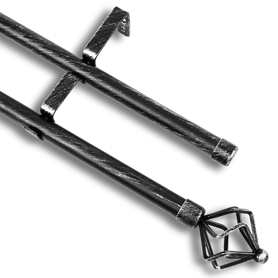 Barras De Cortina 19mm Extensibles Metálicas 120-210 Cm (NEGRO)