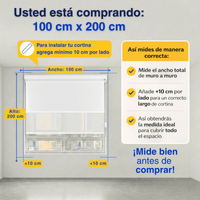 Cortina Roller Blackout 2 Paño Doble Con Visillo CON CENEFA - BLANCO LISO