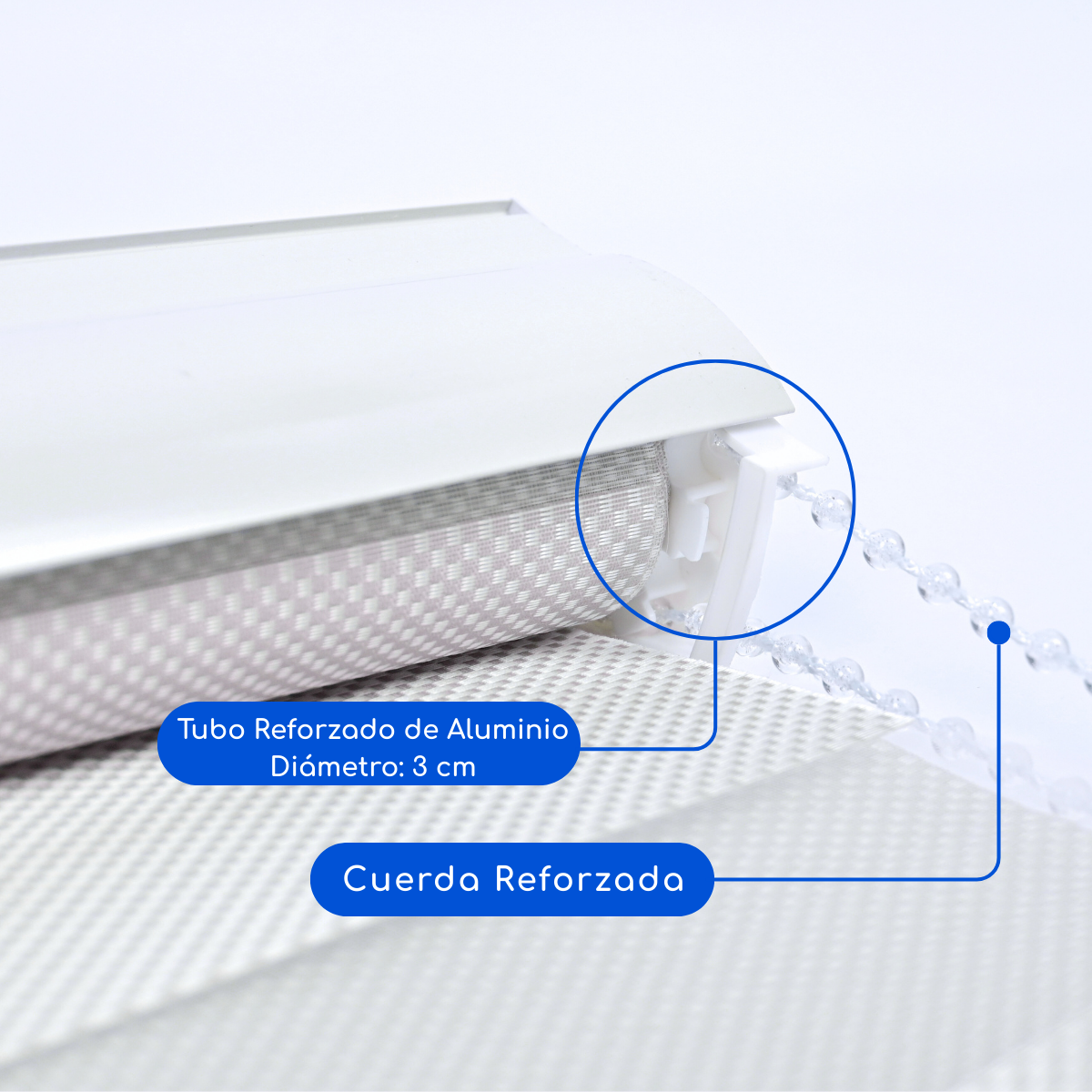 Cortina Roller Duo Blackout 80% Día Y Noche - Gris Claro