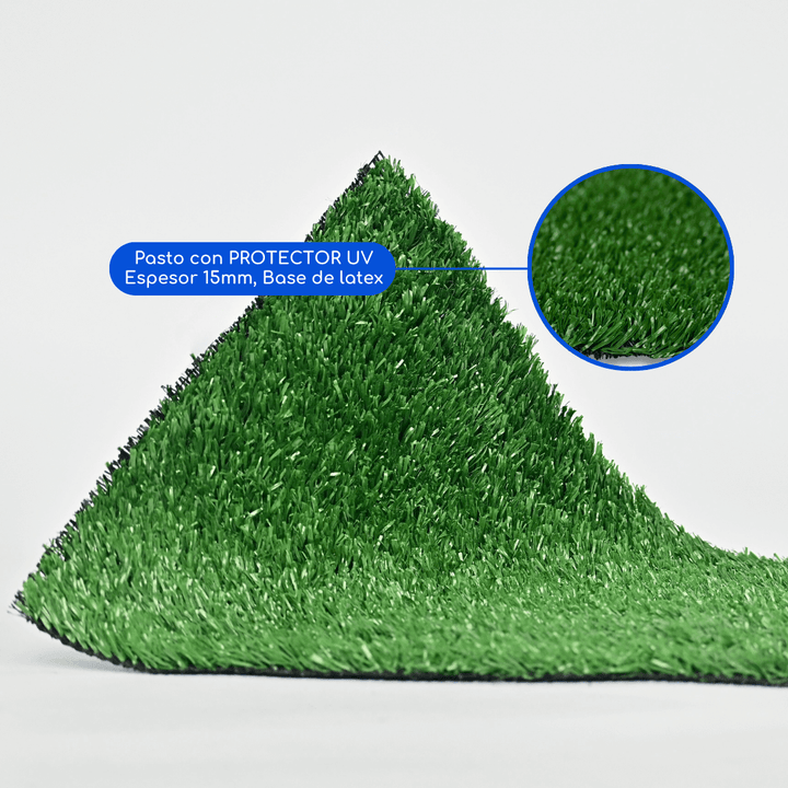 Pasto Sintético 15mm Rollo Realista Con Memoria