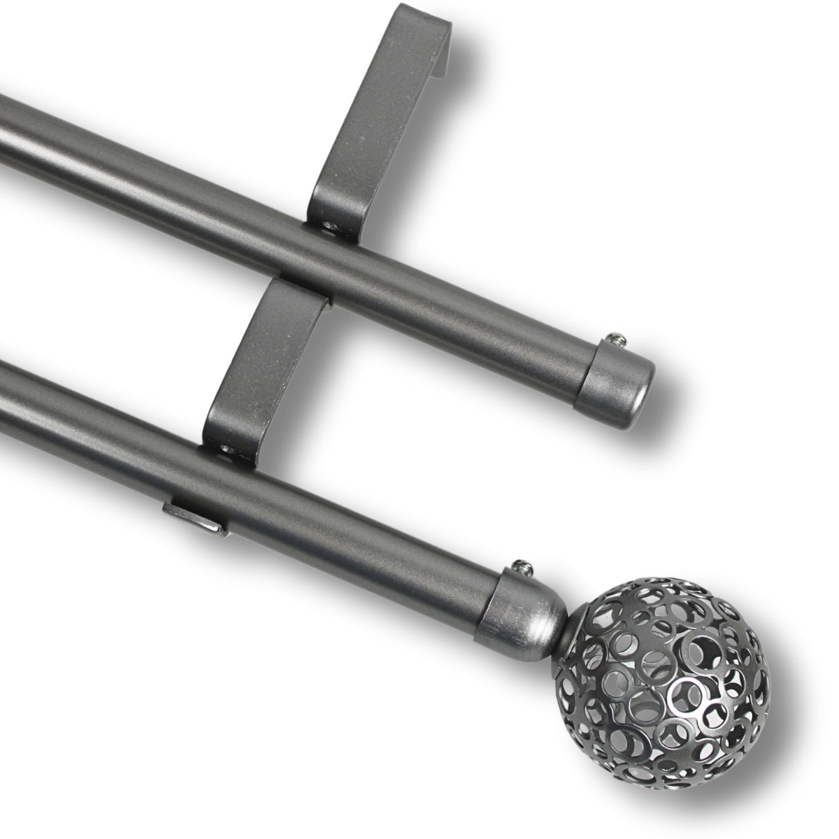 Barras De Cortina 19mm Extensibles Metálicas 120-210 Cm (PLATEADO)