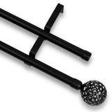 Barras De Cortina 19mm Extensibles Metálicas 120-210 Cm (NEGRO)