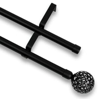Barras De Cortina 19mm Extensibles Metálicas 120-210 Cm (NEGRO)