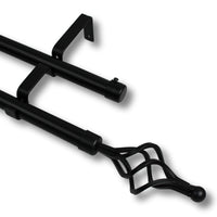 Barras De Cortina 19mm Extensibles Metálicas 120-210 Cm (NEGRO)