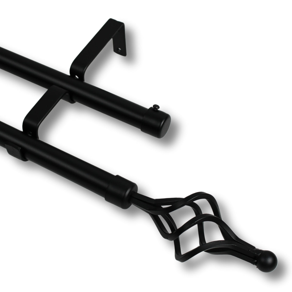 Barras De Cortina 19mm Extensibles Metálicas 120-210 Cm (NEGRO)