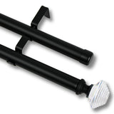 Barras De Cortina 25mm Extensibles Metálicas 120-210 Cm (NEGRO)