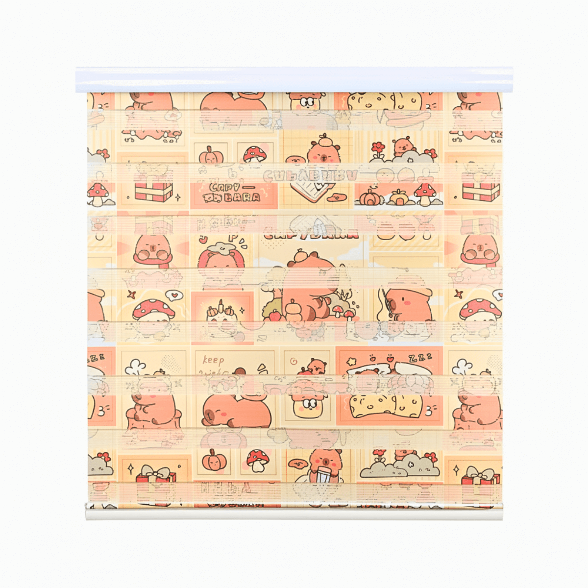 Cortina Roller Duo Zebra Día Y Noche Diseño Infantil Capibara