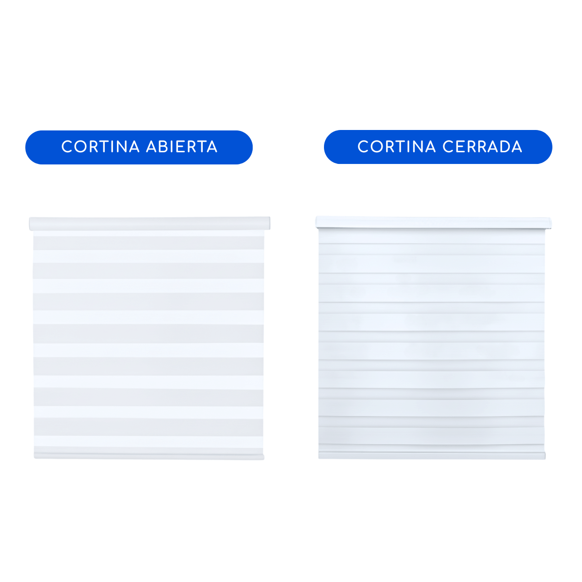 Cortina Roller Duo Dia y Noche Con Cenefa PVC - BLANCO