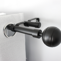 Barras De Cortina 19mm Extensibles Metálicas 120-210 Cm (NEGRO)