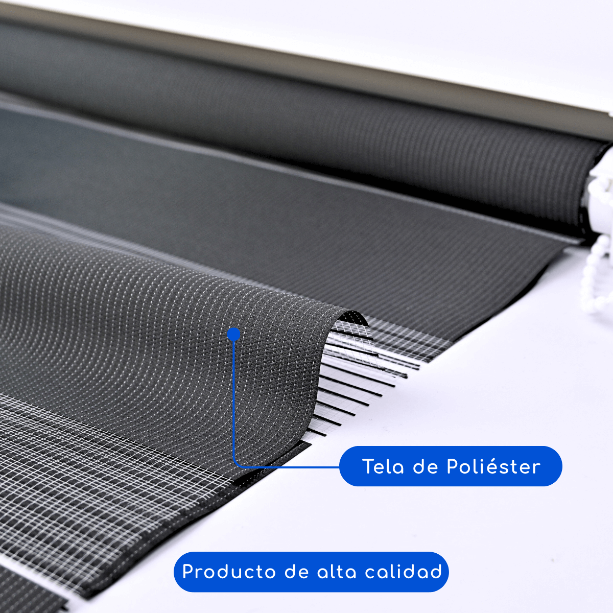 Cortina Roller Duo Dia y Noche Con Cenefa PVC - NEGRO