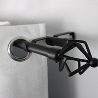 Barras De Cortina 19mm Extensibles Metálicas 160-300 Cm (NEGRO)