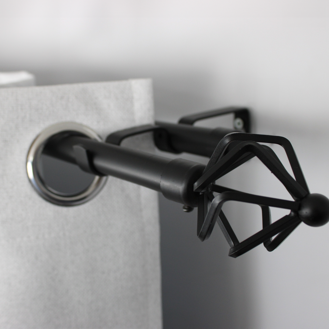 Barras De Cortina 19mm Extensibles Metálicas 160-300 Cm (NEGRO)
