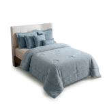 Plumón Cobertor Chiporro Premium Doble Textura Invierno Gris Azulado Guiza