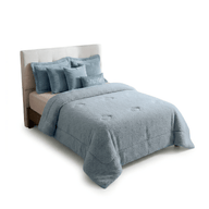 Plumón Cobertor Chiporro Premium Doble Textura Invierno Gris Azulado Guiza