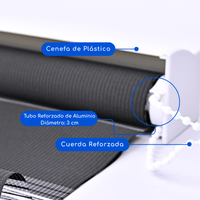 Cortina Roller Duo Dia y Noche Con Cenefa PVC - NEGRO