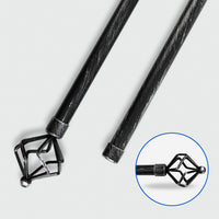 Barras De Cortina 19mm Extensibles Metálicas 120-210 Cm (NEGRO)
