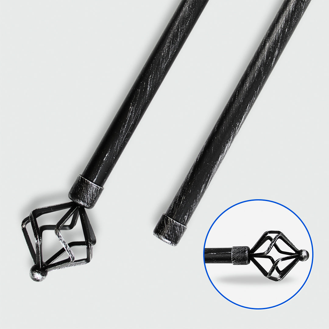 Barras De Cortina 19mm Extensibles Metálicas 120-210 Cm (NEGRO)