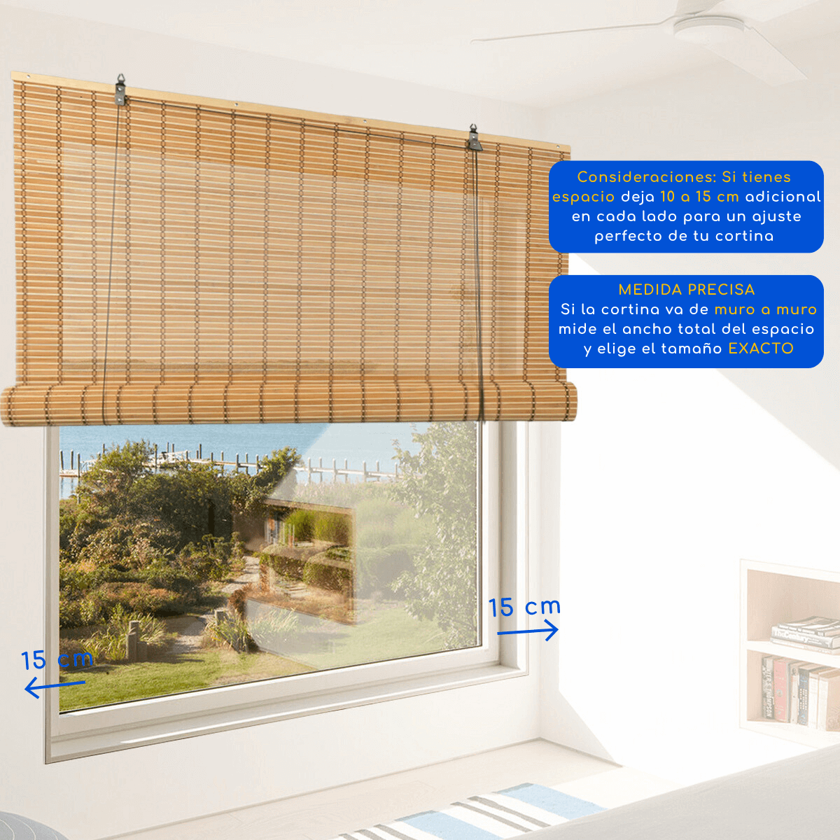 Cortina Roller Bambu Persiana Enrollable - CAFE CLARO