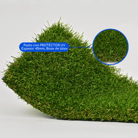 Pasto Sintético 45mm Rollo Realista Con Memoria