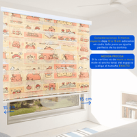 Cortina Roller Duo Zebra Día Y Noche Diseño Infantil Capibara