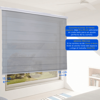 Cortina Roller Duo Dia y Noche Con Cenefa PVC - GRIS