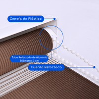 Cortina Roller Duo Dia y Noche Con Cenefa PVC - CAFÉ