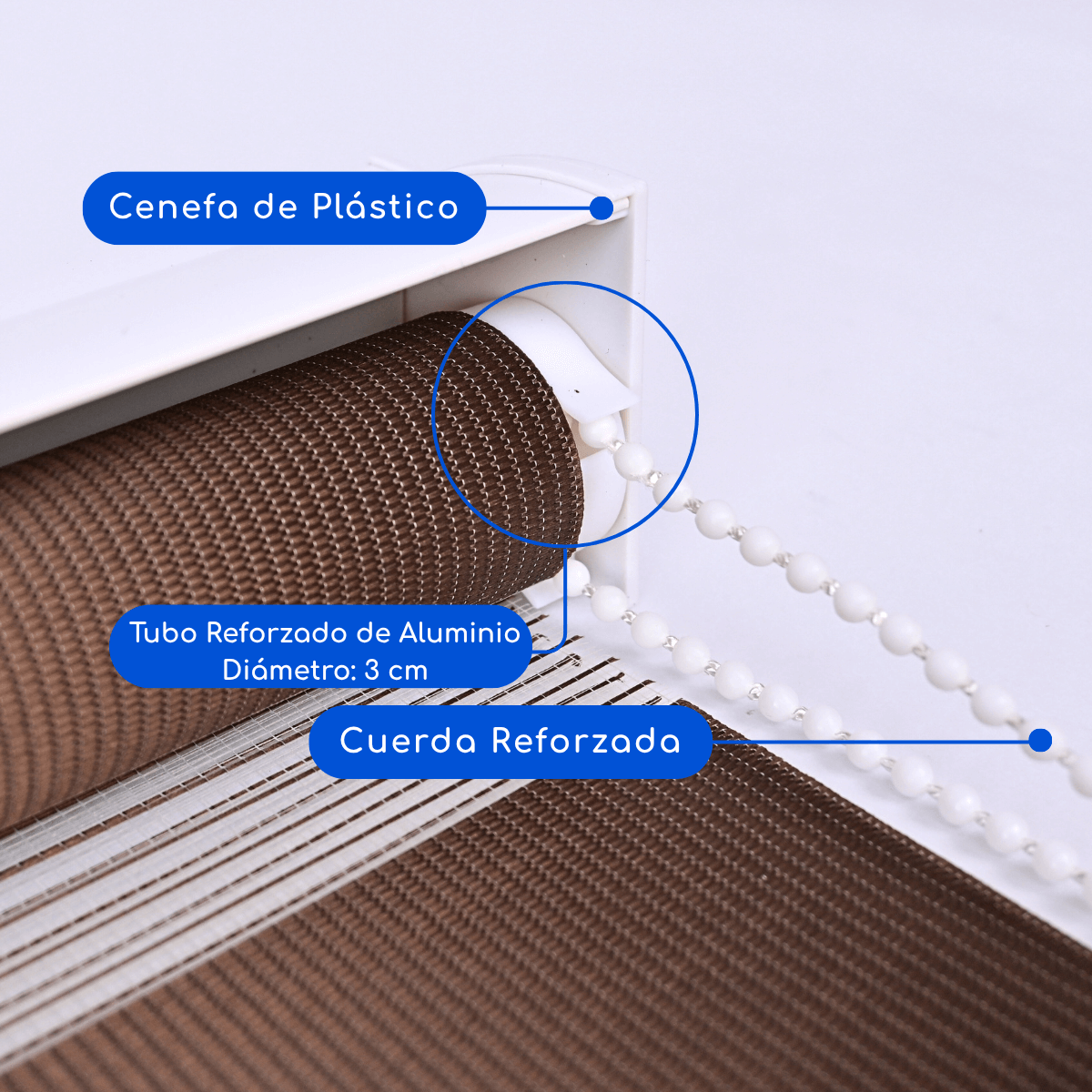 Cortina Roller Duo Dia y Noche Con Cenefa PVC - CAFÉ