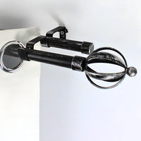 Barras De Cortina 19mm Extensibles Metálicas 120-210 Cm (NEGRO)