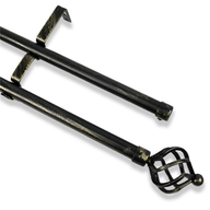 Barras De Cortina 19mm Extensibles Metálicas 120-210 Cm (NEGRO)