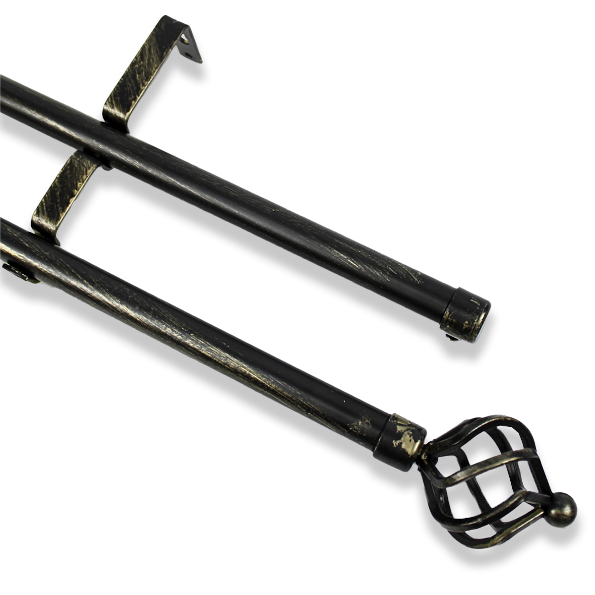 Barras De Cortina 19mm Extensibles Metálicas 120-210 Cm (NEGRO)
