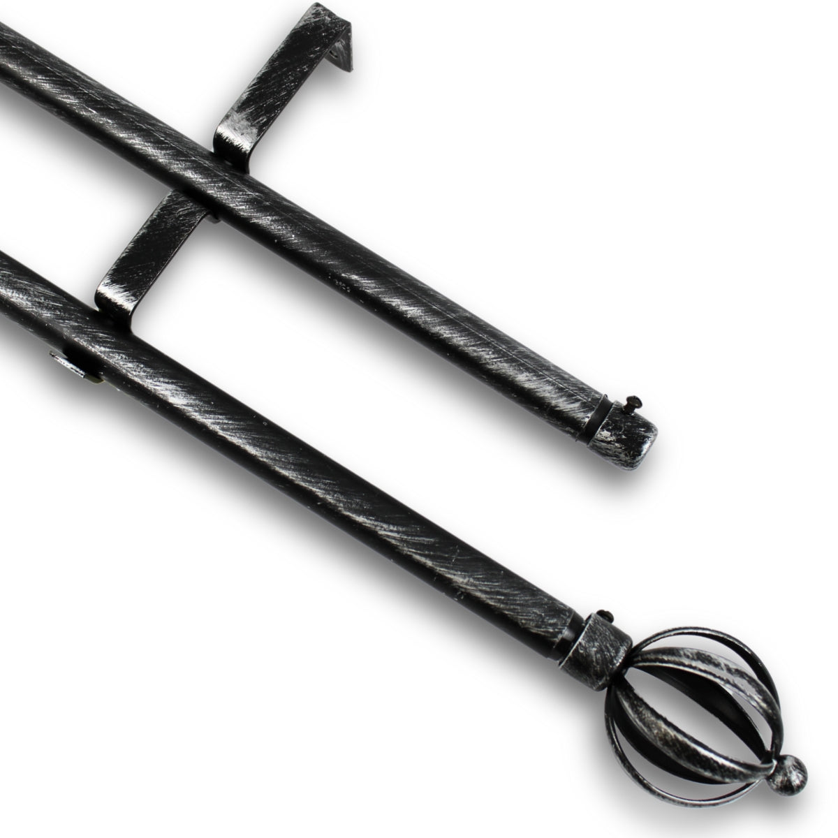 Barras De Cortina 19mm Extensibles Metálicas 120-210 Cm (NEGRO)