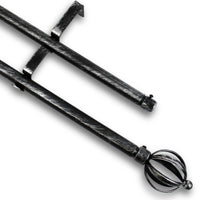 Barras De Cortina 19mm Extensibles Metálicas 120-210 Cm (NEGRO)