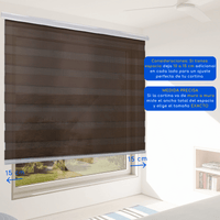 Cortina Roller Duo Dia y Noche Con Cenefa PVC - CAFÉ
