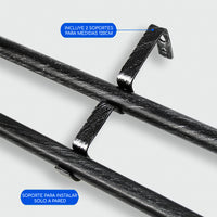 Barras De Cortina 19mm Extensibles Metálicas 120-210 Cm (NEGRO)
