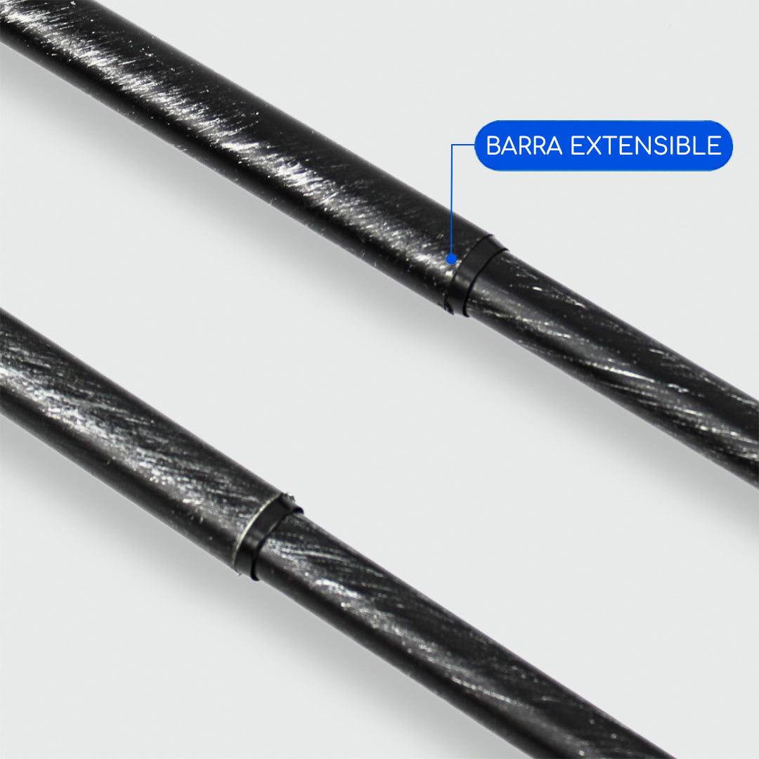 Barras De Cortina 19mm Extensibles Metálicas 120-210 Cm (NEGRO)