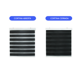 Cortina Roller Duo Zebra Día Y Noche - NEGRO