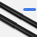 Barras De Cortina 25mm Extensibles Metálicas 120-210 Cm (NEGRO)