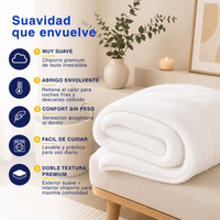 Plumón Cobertor Chiporro Premium Doble Textura Invierno Blanco Guiza