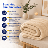 Plumón Cobertor Chiporro Premium Doble Textura Invierno Beige Guiza