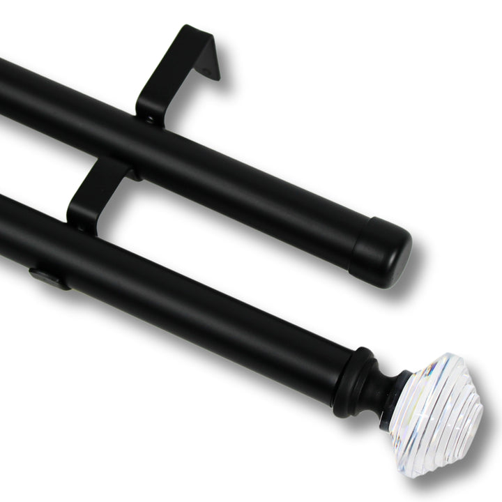 Barras De Cortina 25mm Extensibles Metálicas 160-300 Cm (NEGRO)