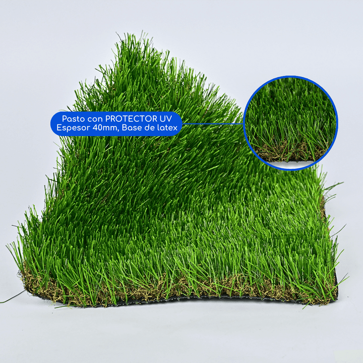 Pasto Sintético 40mm Rollo Realista Con Memoria