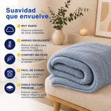 Plumón Cobertor Chiporro Premium Doble Textura Invierno Gris Azulado Guiza