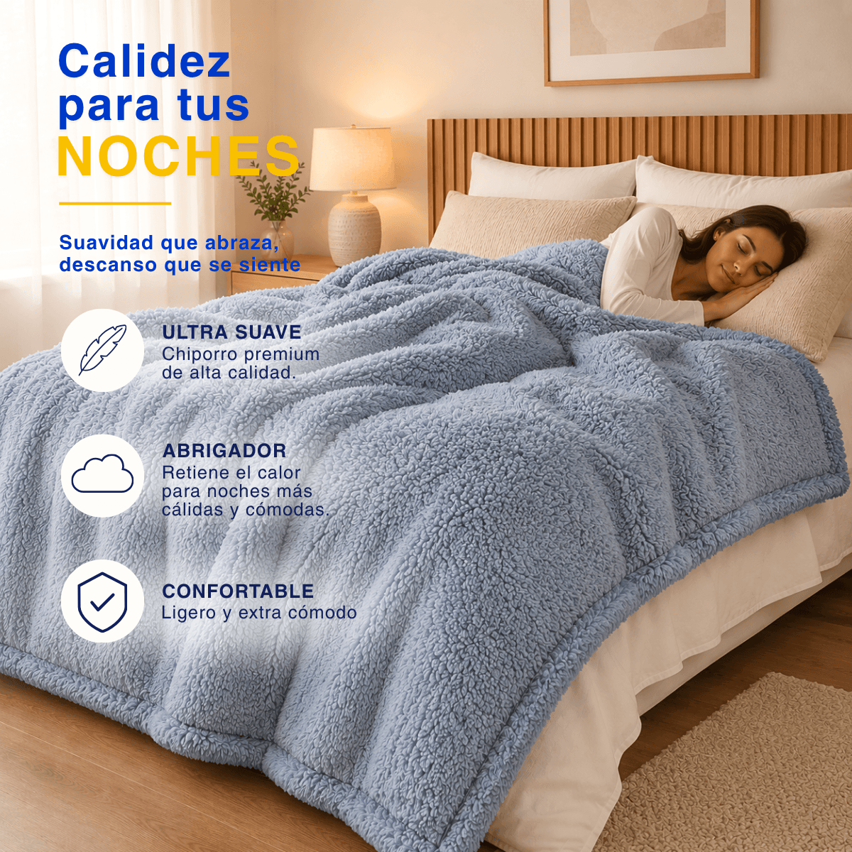 Plumón Cobertor Chiporro Premium Doble Textura Invierno Gris Azulado Guiza