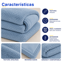 Plumón Cobertor Chiporro Premium Doble Textura Invierno Gris Azulado Guiza