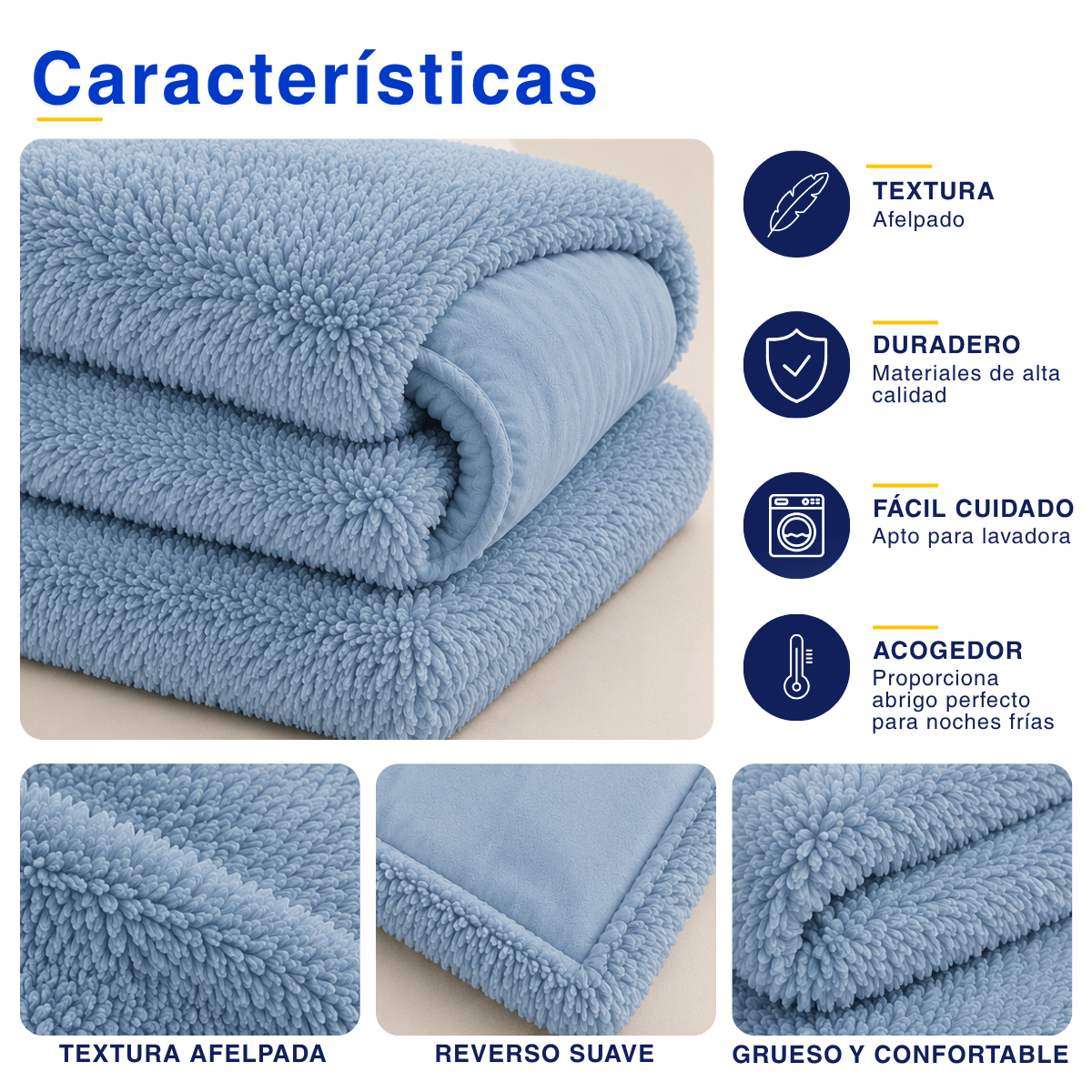 Plumón Cobertor Chiporro Premium Doble Textura Invierno Gris Azulado Guiza
