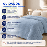 Plumón Cobertor Chiporro Premium Doble Textura Invierno Gris Azulado Guiza